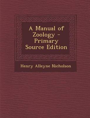 Book cover for A Manual of Zoology