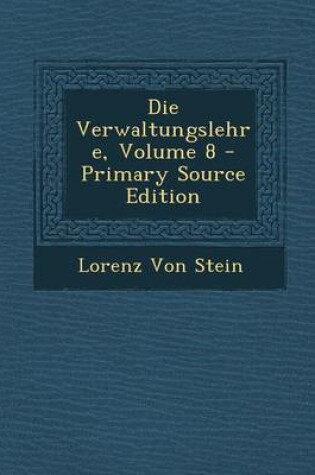 Cover of Die Verwaltungslehre, Volume 8