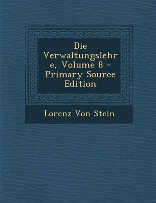 Book cover for Die Verwaltungslehre, Volume 8