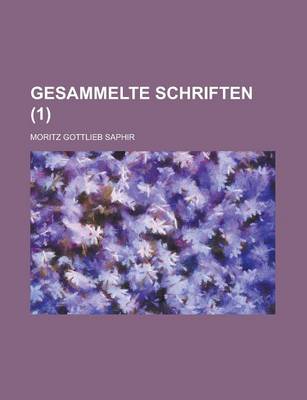 Book cover for Gesammelte Schriften Volume 1