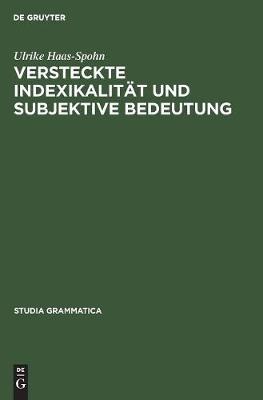 Book cover for Versteckte Indexikalitaet Und Subjektive Bedeutung