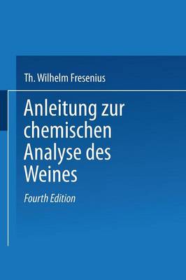 Book cover for Anleitung zur chemischen Analyse des Weines