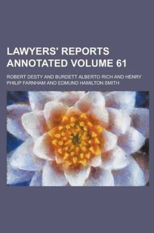 Cover of Lawyers' Reports Annotated Volume 61