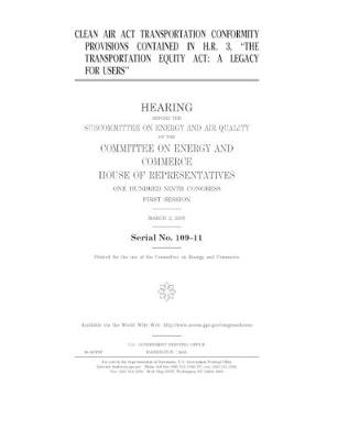 Book cover for Clean Air Act transportation conformity provisions contained in H.R. 3, "the Transportation Equity Act