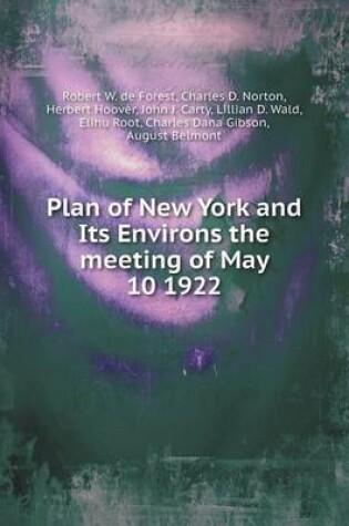 Cover of Plan of New York and Its Environs the meeting of May 10 1922