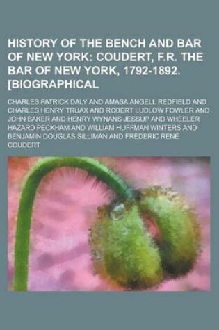 Cover of History of the Bench and Bar of New York