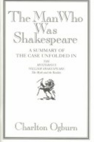 Cover of The Man Who Was Shakespeare