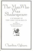 Book cover for The Man Who Was Shakespeare