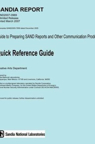 Cover of Guide to Preparing SAND Reports and Other Communication Products