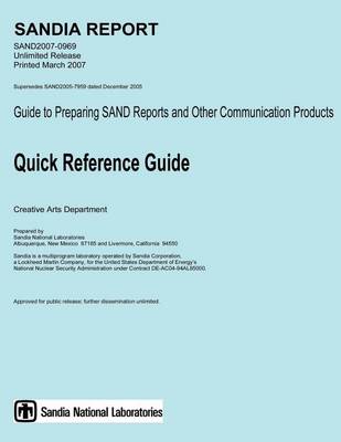 Book cover for Guide to Preparing SAND Reports and Other Communication Products