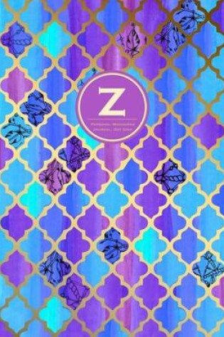 Cover of Monogram Journal Z - Personal, Dot Grid - Blue & Purple Moroccan Design