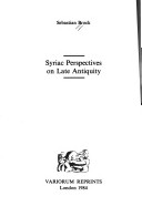 Cover of Syriac Perspectives on Late Antiquity