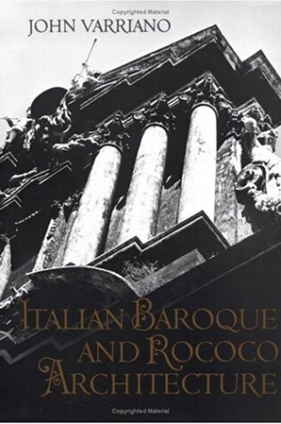 Cover of Italian Baroque and Rococo Architecture