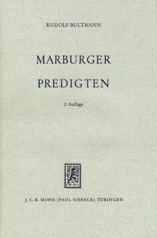 Cover of Marburger Predigten