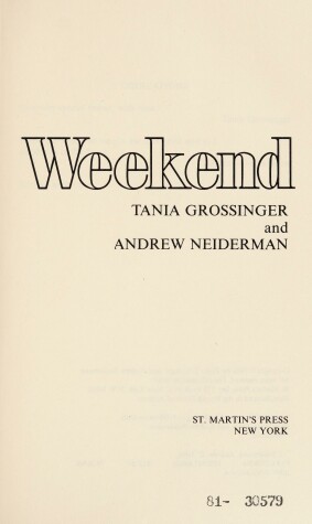 Book cover for Weekend