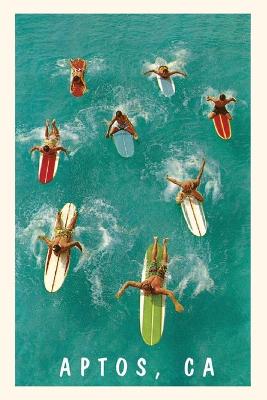 Book cover for The Vintage Journal Surfers Paddling, Aptos, California