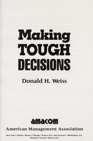 Cover of Making Touch Decisions