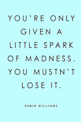 Book cover for You're Only Given a Little Spark of Madness. You Mustn't Lose It. Robin Williams