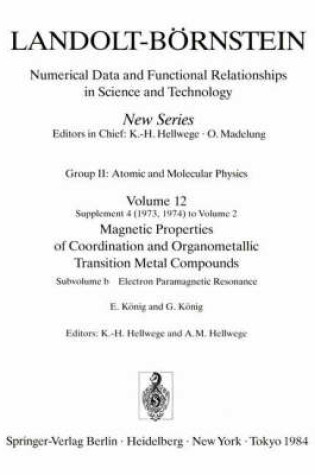 Cover of Electron Paramagnetic Resonance / Paramagnetische Elektronenresonanz