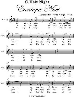Book cover for O Holy Night Easy Violin Sheet Music