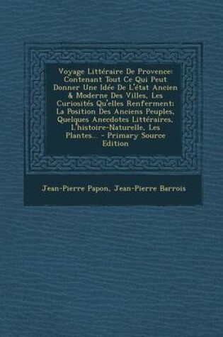 Cover of Voyage Litteraire de Provence