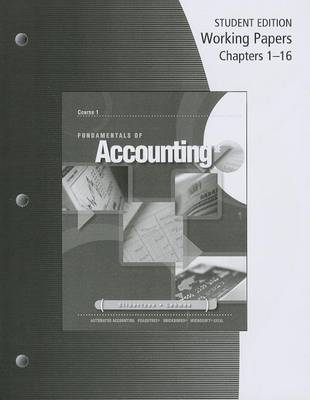 Book cover for Fundamentals of Accounting: Working Papers, Chapters 1-16