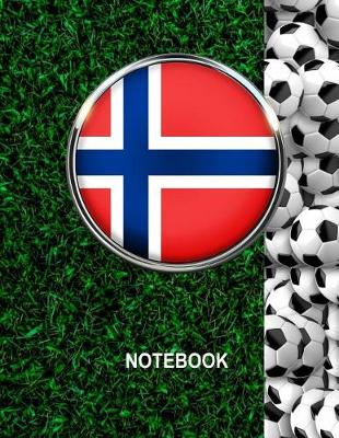 Book cover for Notebook. Norway Flag And Soccer Balls Cover. For Soccer Fans. Blank Lined Planner Journal Diary.