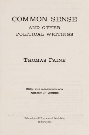 Cover of Common Sense and Other Political Writings