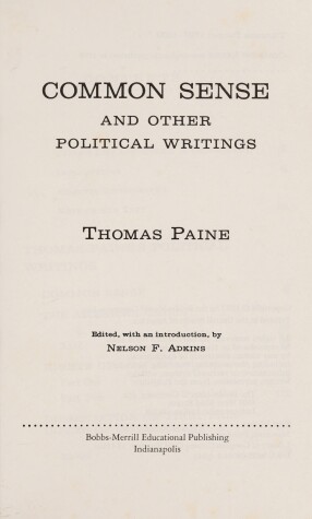 Book cover for Common Sense and Other Political Writings
