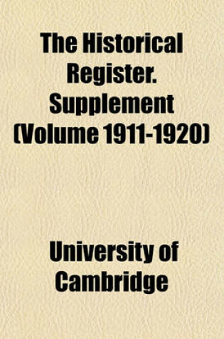 Cover of The Historical Register. Supplement (Volume 1911-1920)