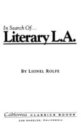 Cover of In Search of Literary L.A.