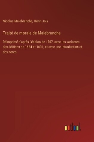 Cover of Trait� de morale de Malebranche