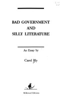 Book cover for Bad Government and Silly Literature