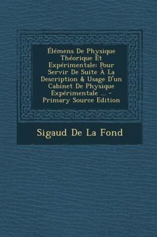 Cover of Elemens de Physique Theorique Et Experimentale