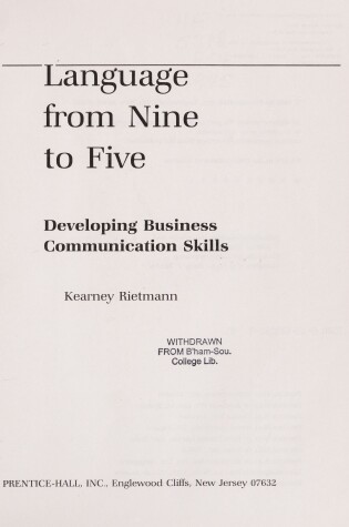 Cover of Developing Business Communication Skills