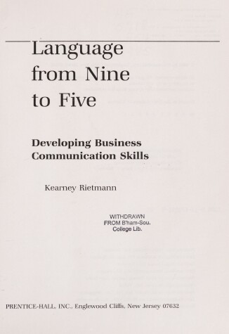 Book cover for Developing Business Communication Skills