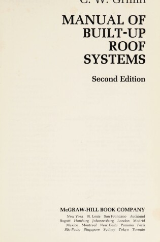 Cover of Manual of Built-up Roof Systems