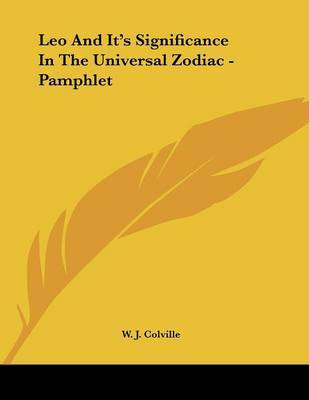 Book cover for Leo And It's Significance In The Universal Zodiac - Pamphlet