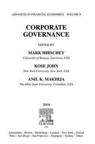 Cover of Corporate Governance