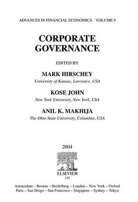 Book cover for Corporate Governance