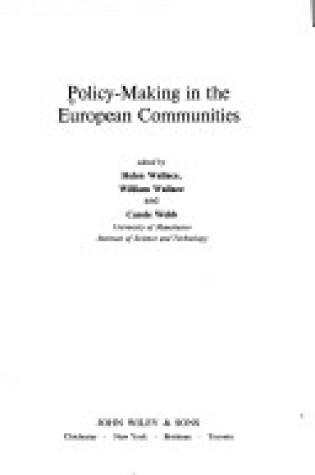 Cover of Policy-making in the European Communities