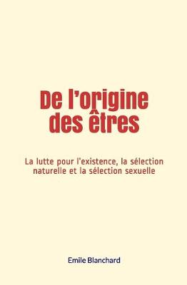 Book cover for De l'origine des êtres