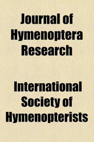 Cover of Journal of Hymenoptera Research