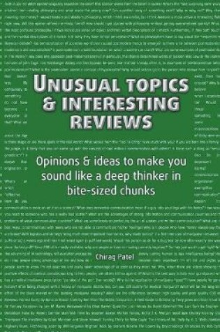 Cover of Unusual Topics & Interesting Reviews