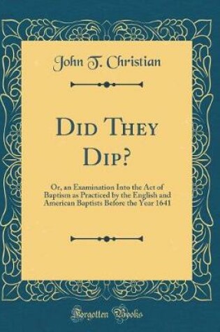 Cover of Did They Dip?