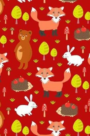 Cover of Journal Notebook Cute Foxes, Rabbits and Bears Pattern 5