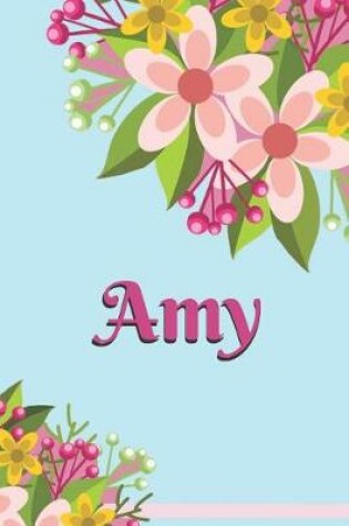 Cover of Amy Personalized Blank Lined Journal Notebook