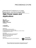 Cover of International Conference on Lasers, Applications and Technologies, 2005