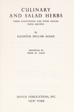 Cover of Culinary and Salad Herbs