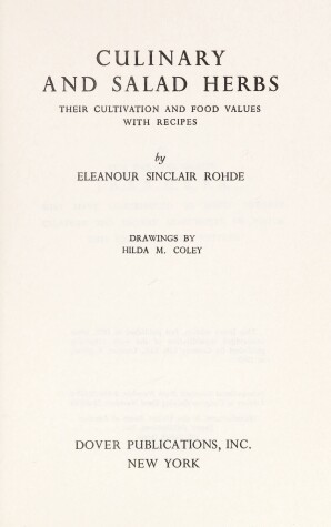 Book cover for Culinary and Salad Herbs